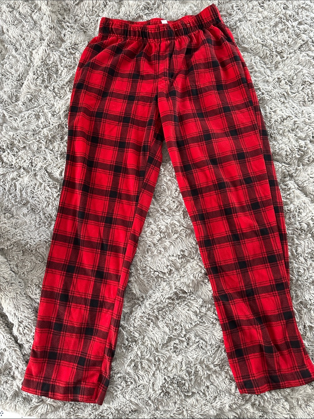 Red and Black Plaid Fleece Pajama Pants